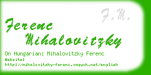 ferenc mihalovitzky business card